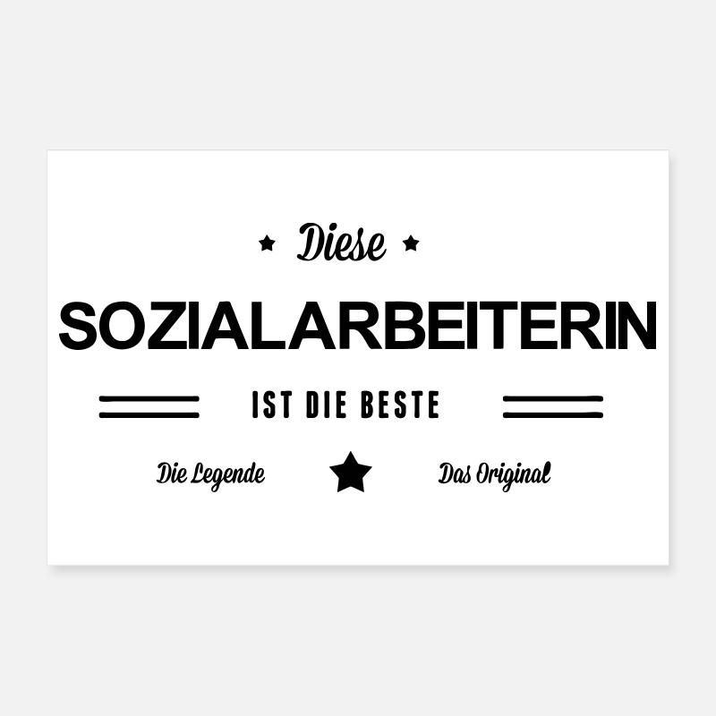 Beste Sozialarbeiterin Poster 30x20 cm