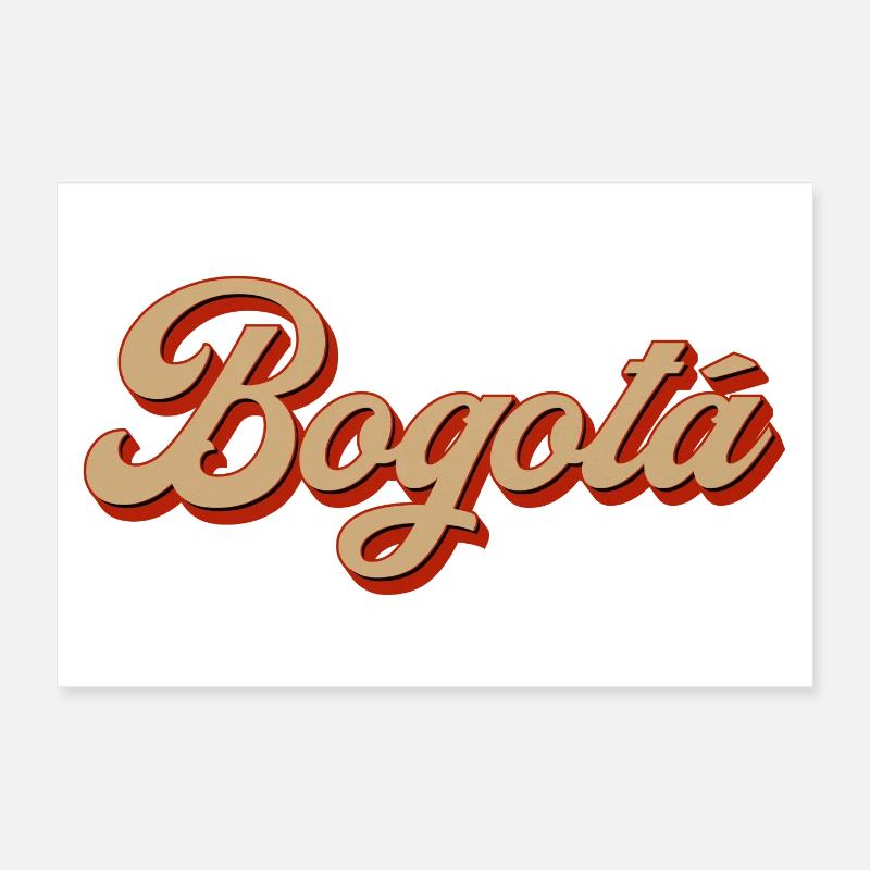 Bogotá Retro Script Schriftzug Poster 30x20 cm