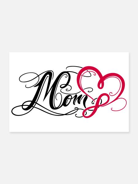 Mom Mama Muttertag - Poster 30x20 cm - Weiß - Vorne