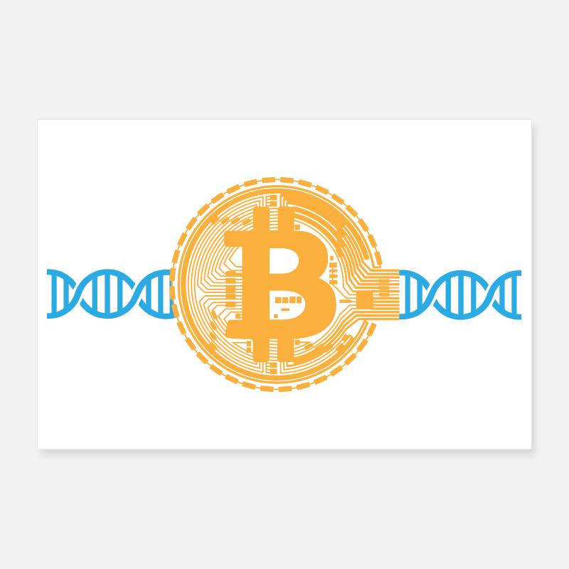 Crypto Bitcoin DNA DNS | Farben änderbar Poster 30x20 cm