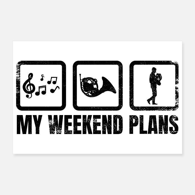 French Horn Player Weekend Poster 12" x 8" (30x20 cm)