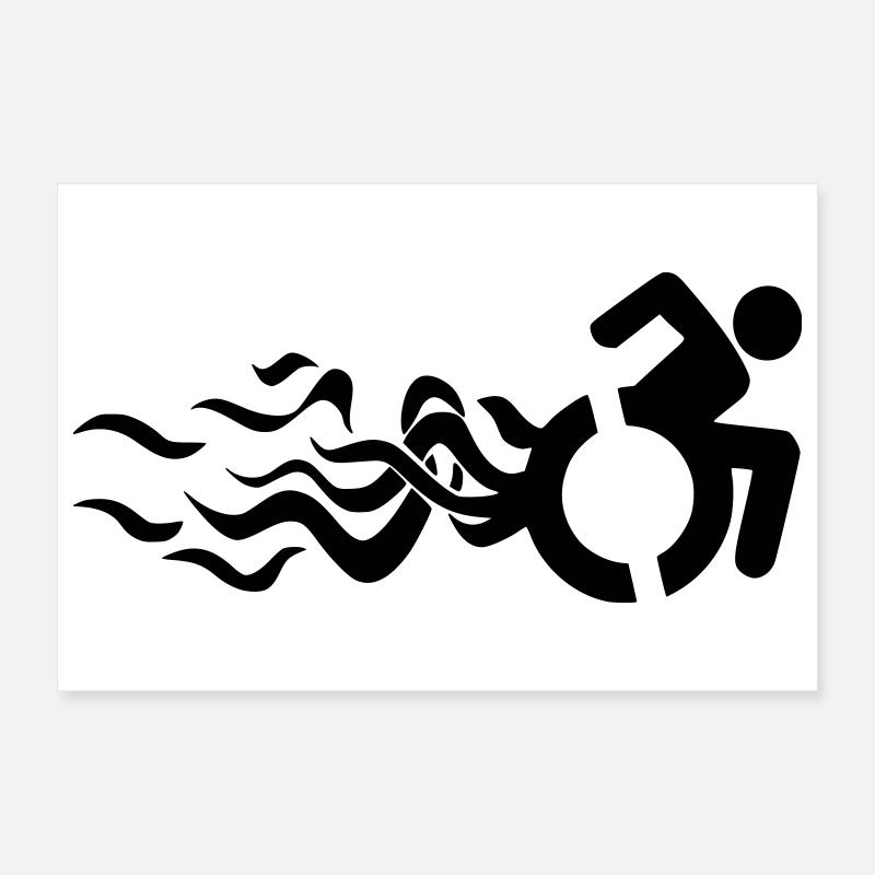 Flammendes Rollstuhlsymbol * - Poster 30x20 cm - Weiß