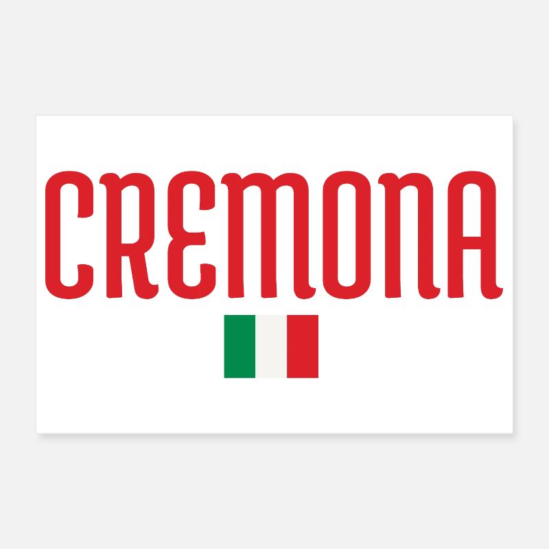 Drapeau de Crémone en Italie. Poster 30 x 20 cm