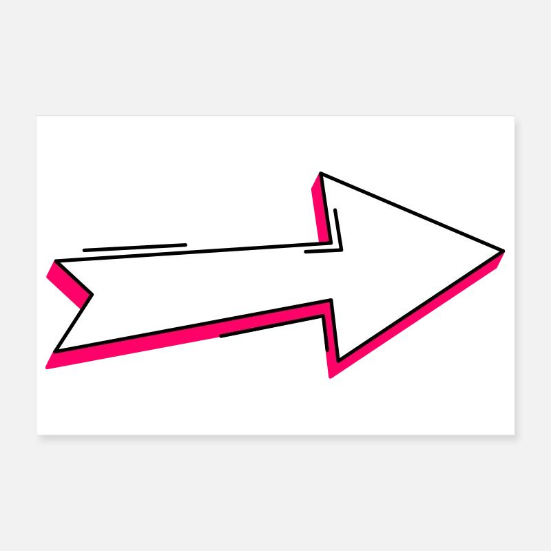 Abstract Neon Arrow Illustration Poster 12" x 8" (30x20 cm)