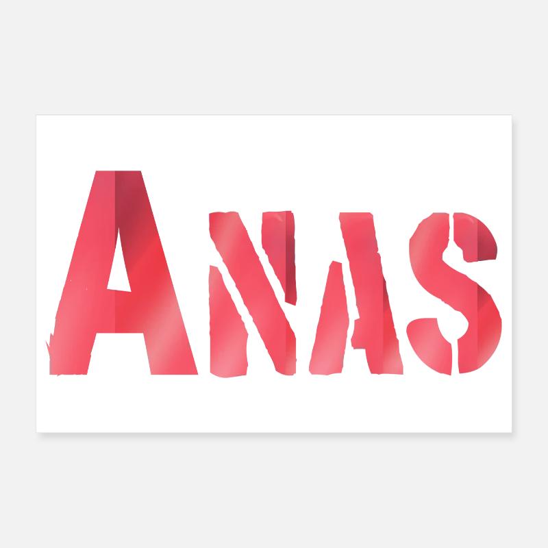 Anas Name Rot text Poster 30x20 cm
