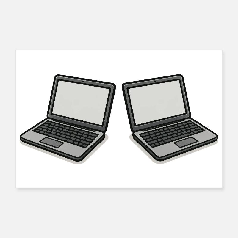 Double Laptop Poster 12" x 8" (30x20 cm)