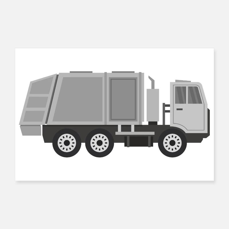Garbage truck Poster 12" x 8" (30x20 cm)