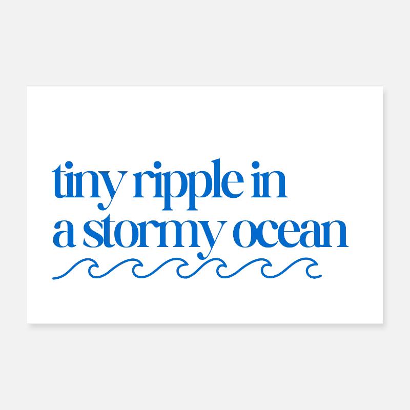 Une minuscule ondulation dans un océan orageux avec des vagues Poster 30 x 20 cm