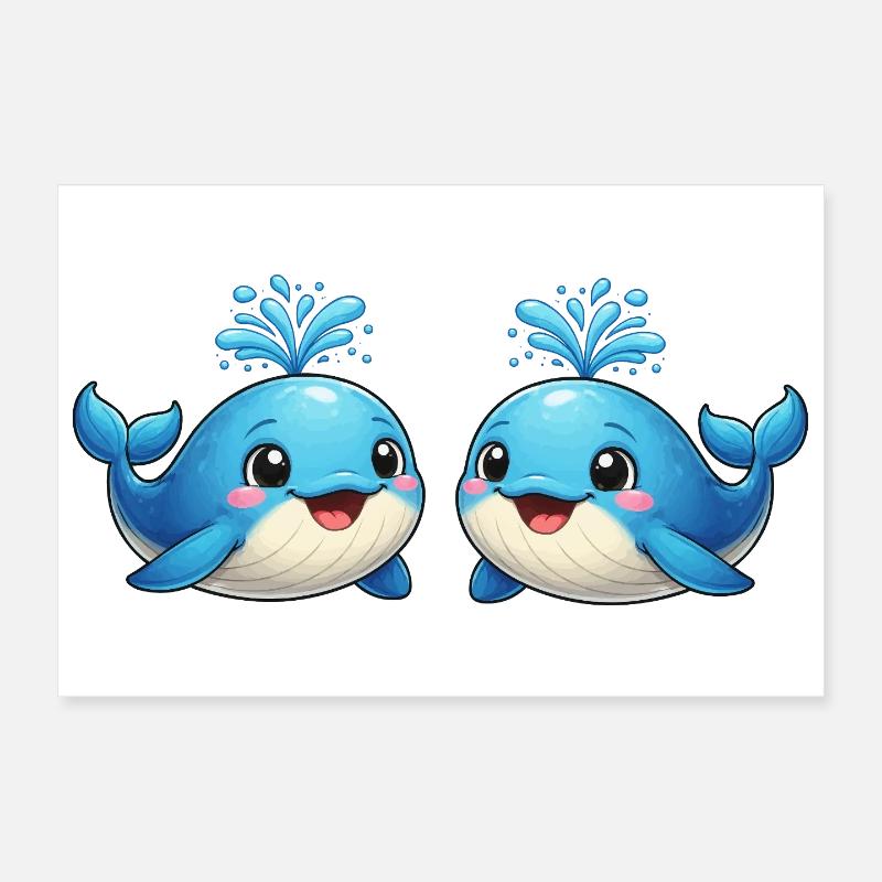 Bébés baleines Poster 30 x 20 cm