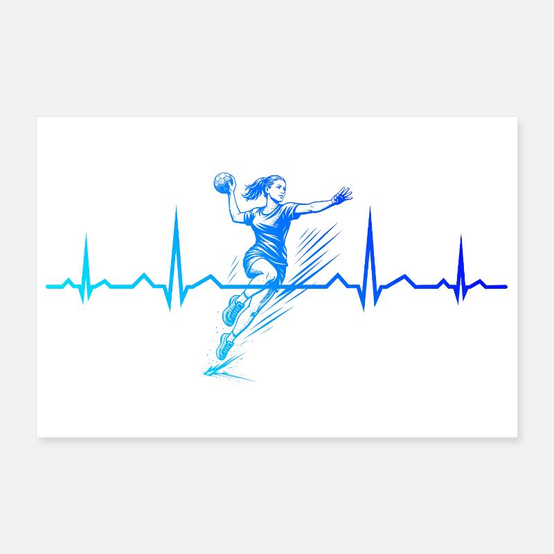 Conception compacte de handball pour le handball féminin Poster 30 x 20 cm