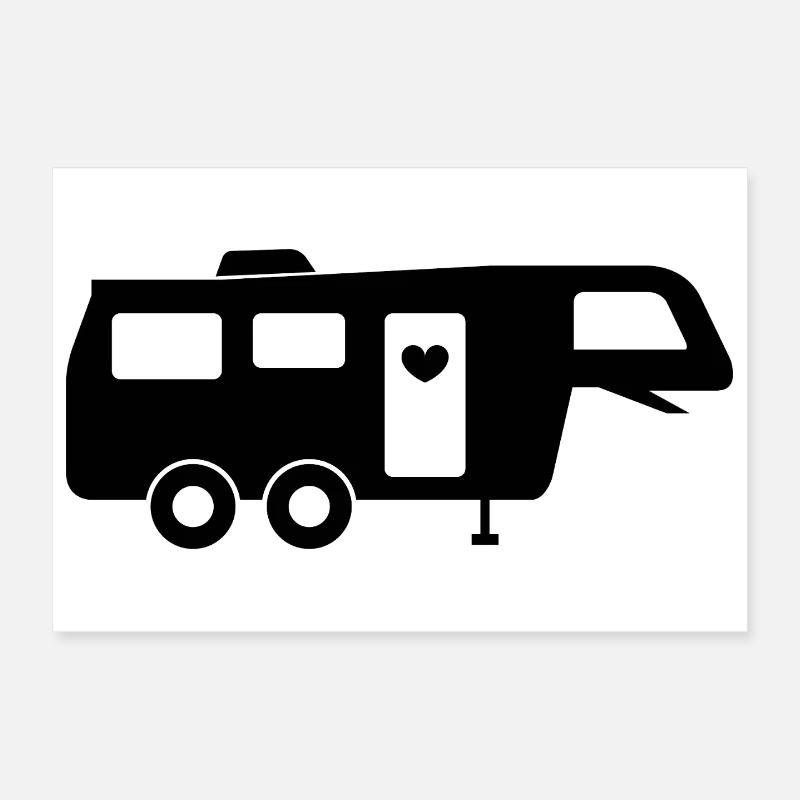 Camping-car à cinquième roue Poster 30 x 20 cm