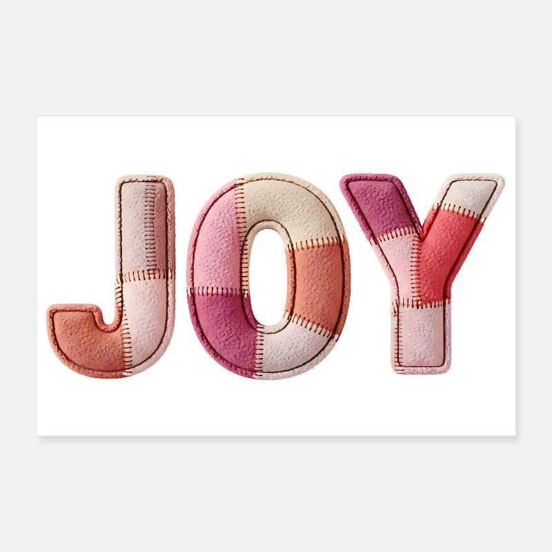 Joy, Joie Joy, Cadeaux Patchwork Poster 30 x 20 cm