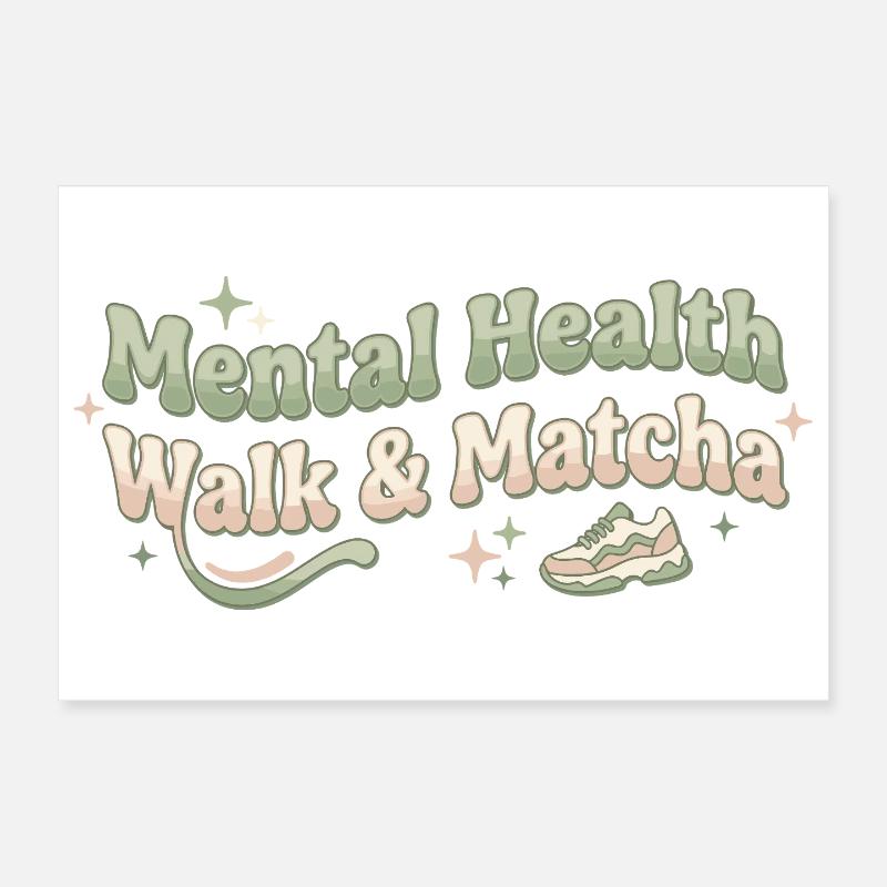 Matcha Walk Tea Walk Tendance Thé vert Poster 30 x 20 cm