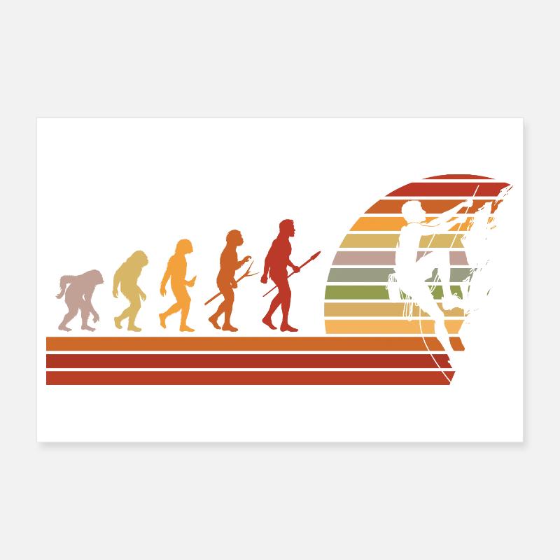 Evolution des Kletterns Retro Design Poster 30x20 cm