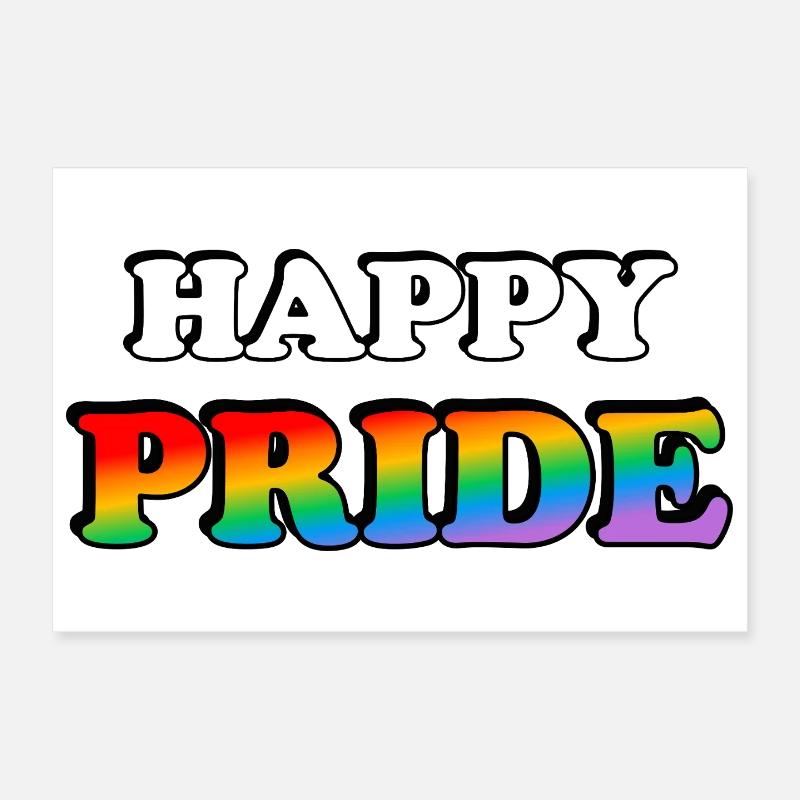 Happy Pride Rainbow Tee Poster 12" x 8" (30x20 cm)