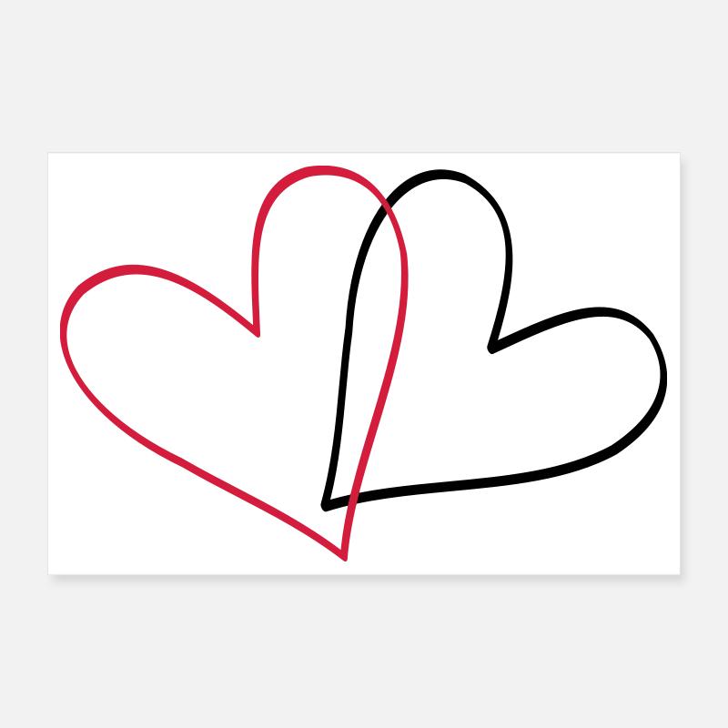 Herzen Herz Geschenkidee Partnerlook Poster 30x20 cm