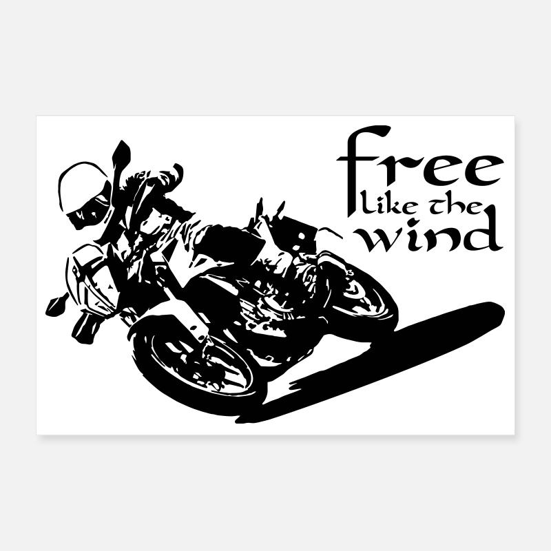 Biker Free Poster 30 x 20 cm