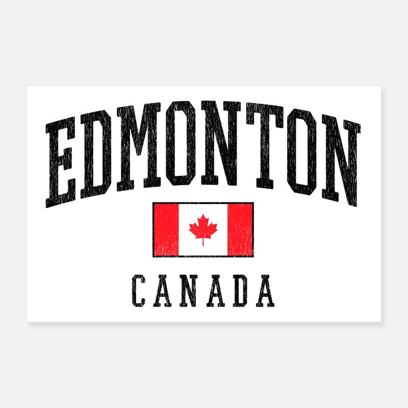 Drapeau d’Edmonton Canada – Look vintage urbain Poster 30 x 20 cm