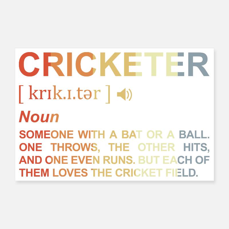 Cricketer Dictionary Poster 12" x 8" (30x20 cm)