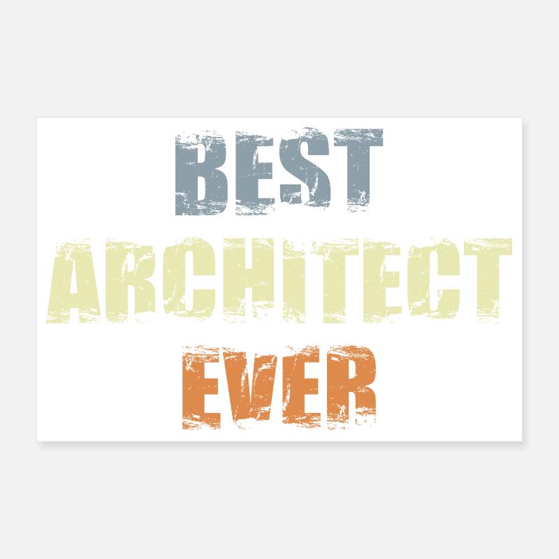 Best Architect Poster 12" x 8" (30x20 cm)