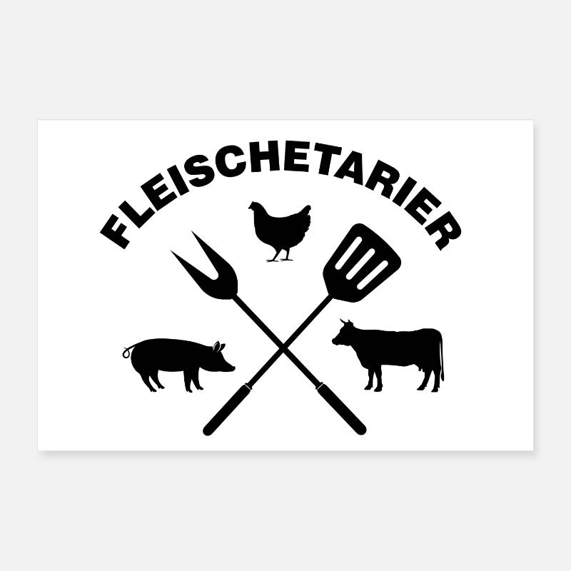 Fleischetarier Fleischliebhaber Shirt Poster 30x20 cm