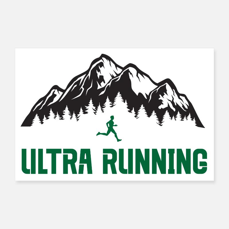 Ultra course à pied - Poster 30 x 20 cm - blanc