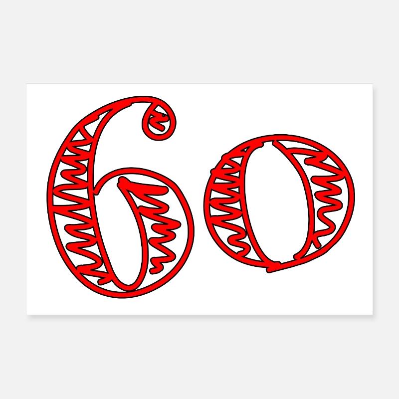 60. 60 ANS. 60e ANNIVERSAIRE. ANNIVERSAIRE 60 ANS. Poster 30 x 20 cm