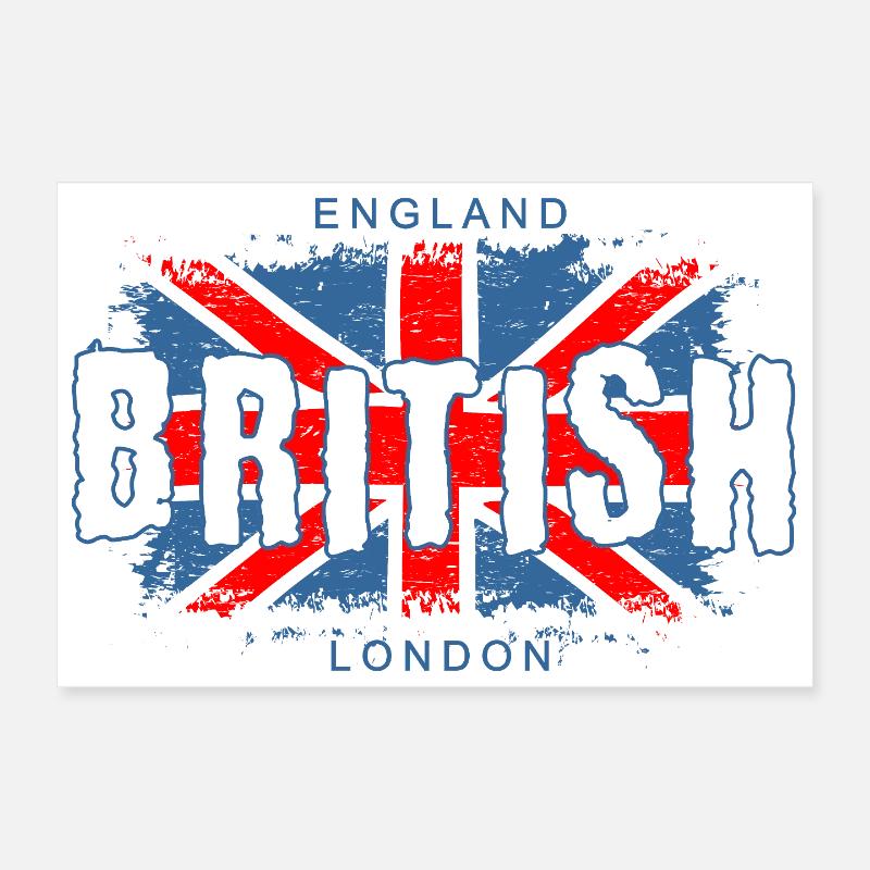 Conception graphique du drapeau britannique de l'Angleterre Poster 30 x 20 cm