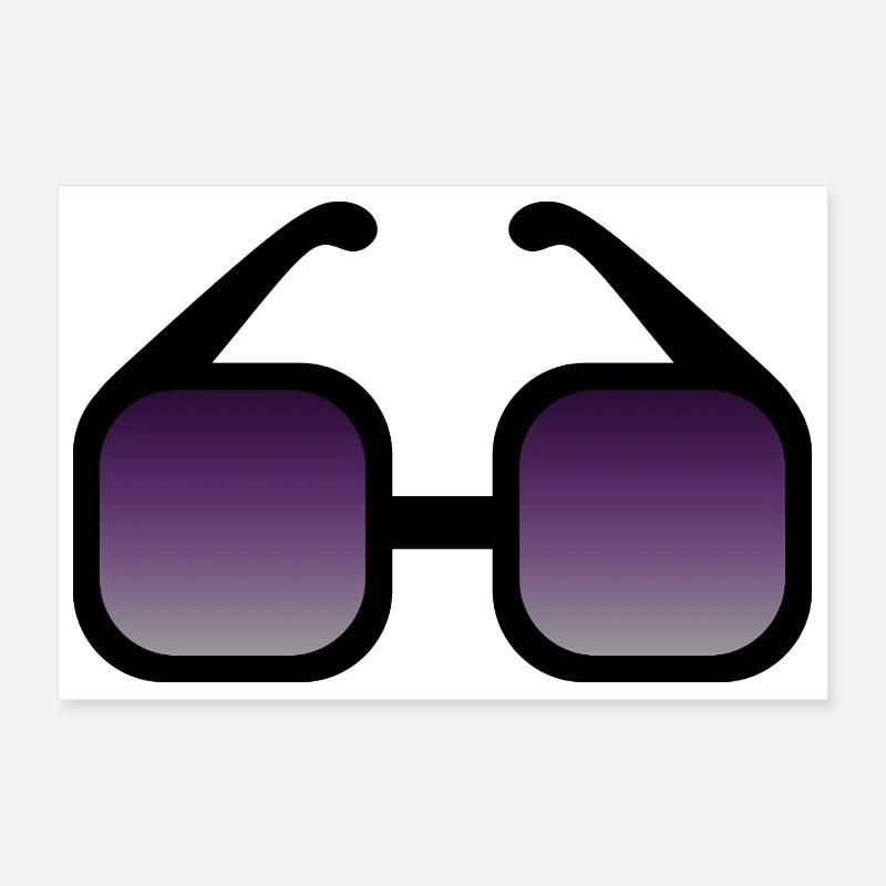 Black Gradient Sunglasses  Poster 12" x 8" (30x20 cm)