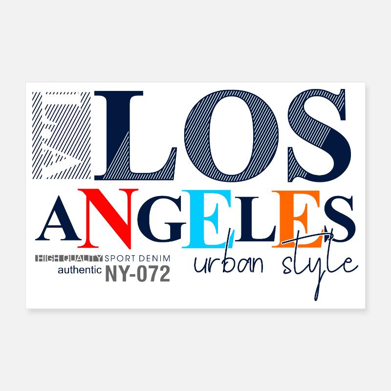 Lebendiges Stadtbild mit buntem Text Poster 30x20 cm