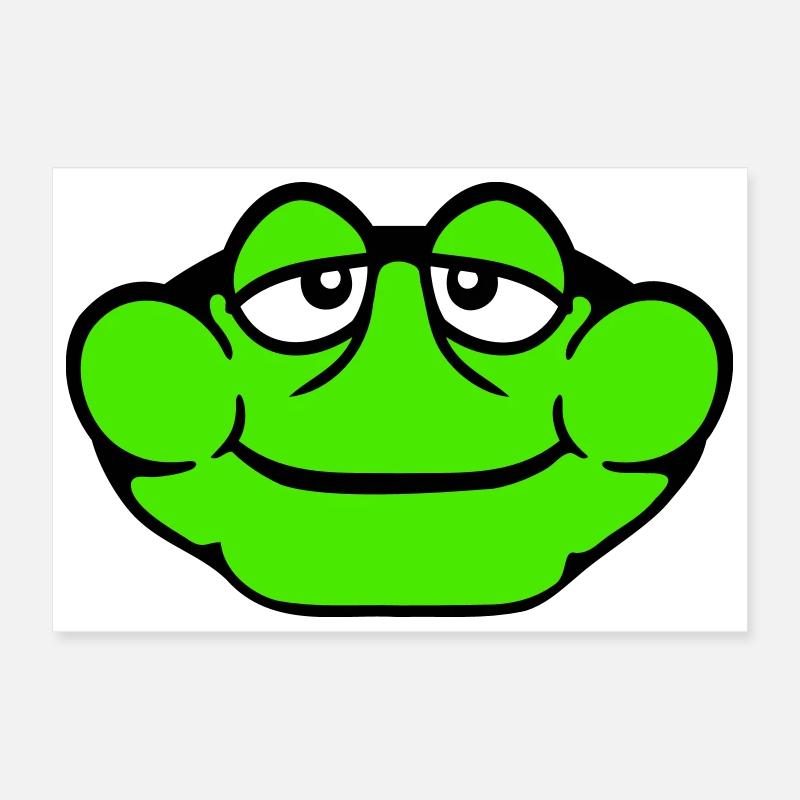 Frog Toad Smiles Funny Comic Happy Cool Poster 12" x 8" (30x20 cm)