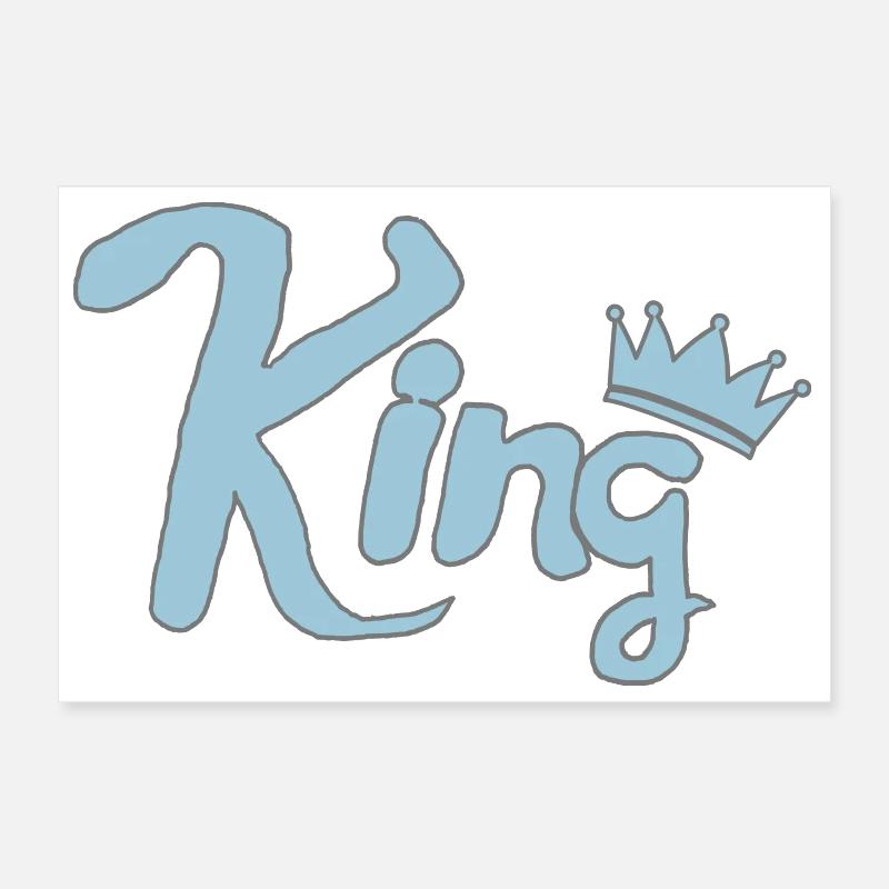 King Blue Crown Poster 12" x 8" (30x20 cm)