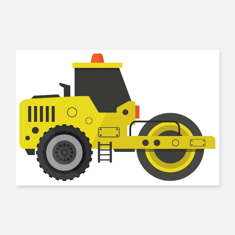Road roller Poster 12" x 8" (30x20 cm)