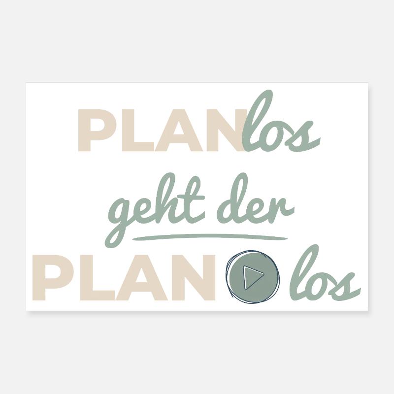Planlos geht der Plan los  Beige Scandi Typografie Poster 30x20 cm