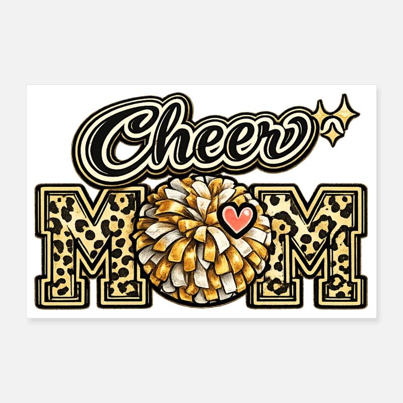 Cheer Mom Leopard Shirt – Muttertagsgeschenk Poster 30x20 cm