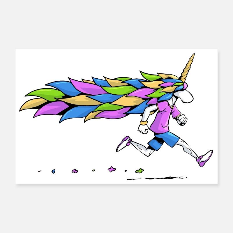 Einhornläufer Poster 30x20 cm