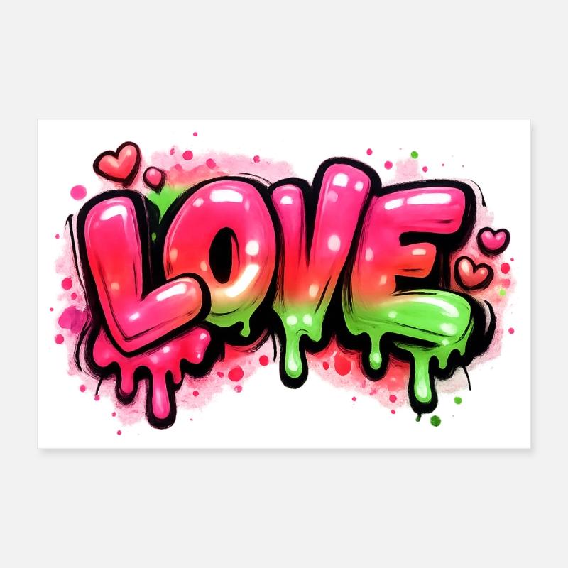 Love - Poster 12" x 8" (30x20 cm) - white