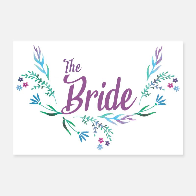 Conception de mariage avec guirlande de fleurs pour la mariée Poster 30 x 20 cm