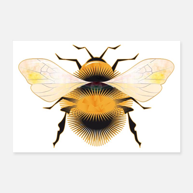 bourdon stylisé aux ailes irisées Poster 30 x 20 cm