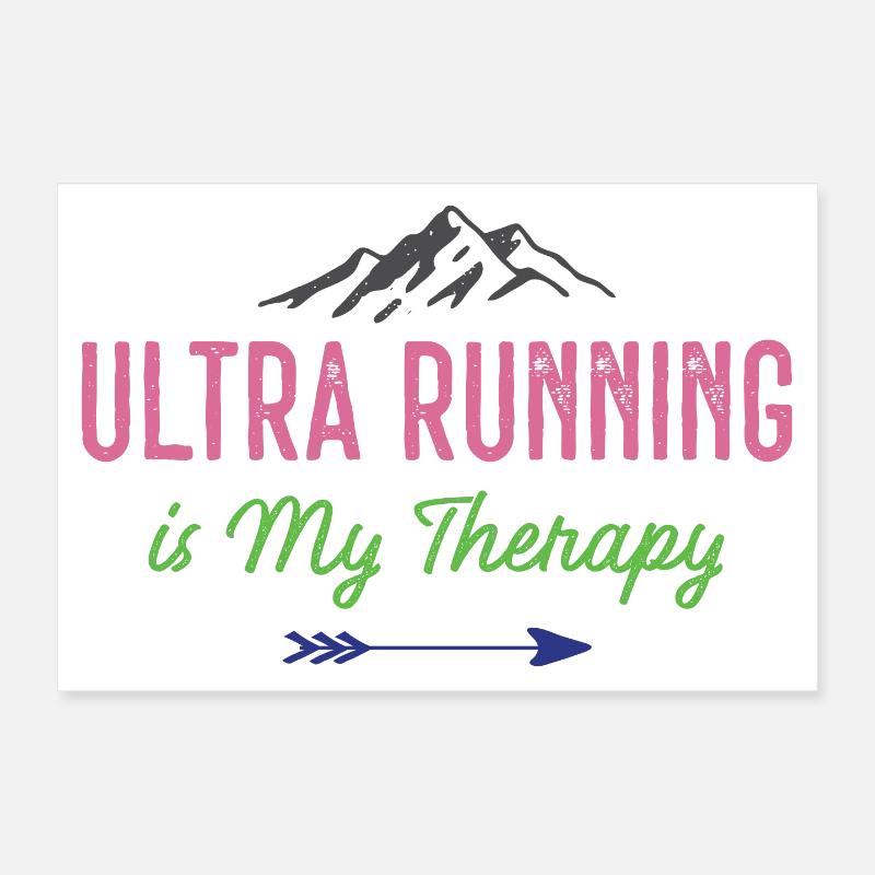 Ultra Running est ma thérapie Poster 30 x 20 cm