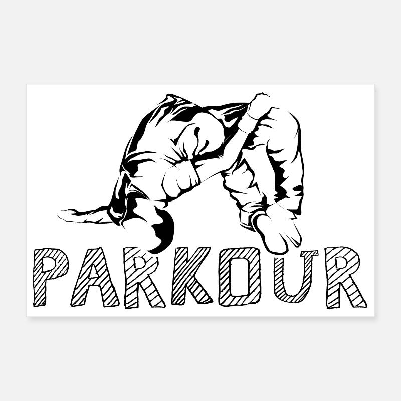 Parkour Symbol freerunning backflip somersault graphique Poster 30 x 20 cm