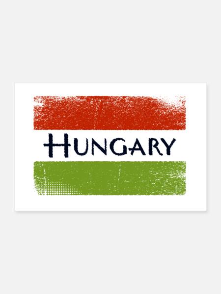 HUNGARY lettering dirty - Poster 12" x 8" (30x20 cm) - white - Front