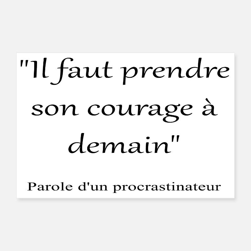 Procrastinateur - Poster 30 x 20 cm - blanc