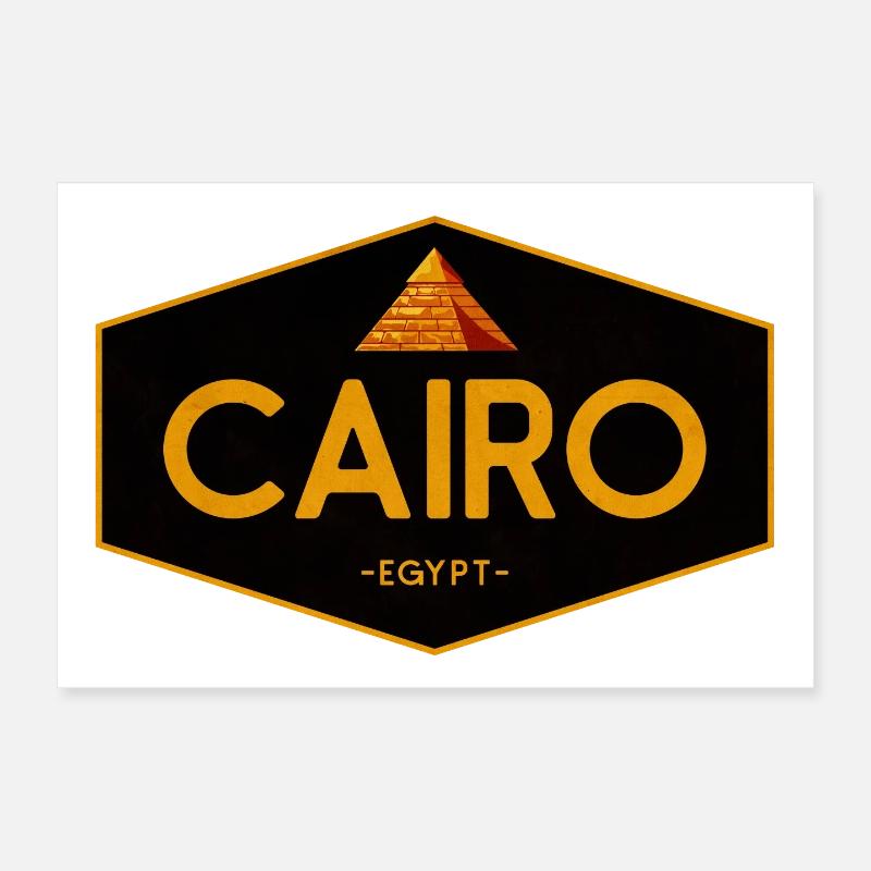 Kairo Ägypten Pyramide Icon - Poster 30x20 cm - Weiß