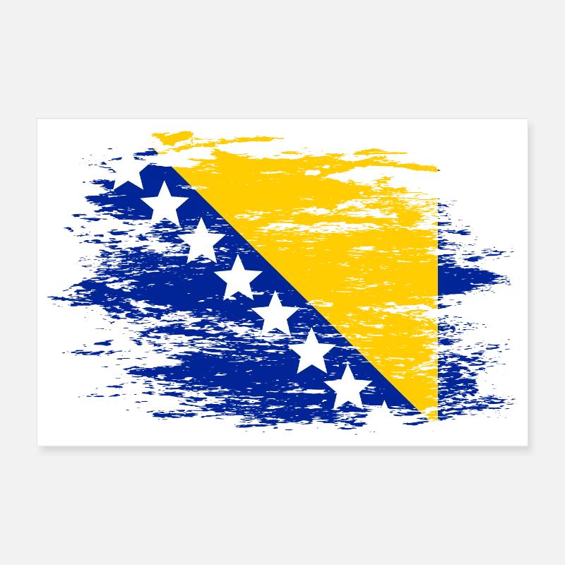 Drapeau bosnien utilisé Poster 30 x 20 cm