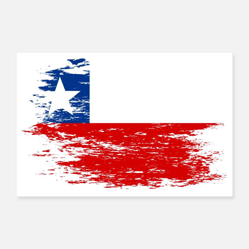 Drapeau chilien utilisé Poster 30 x 20 cm