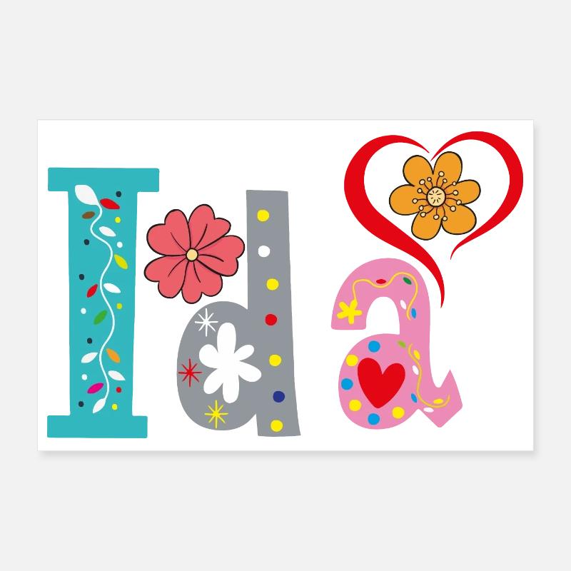 Personalized Ida Name Poster 12" x 8" (30x20 cm)