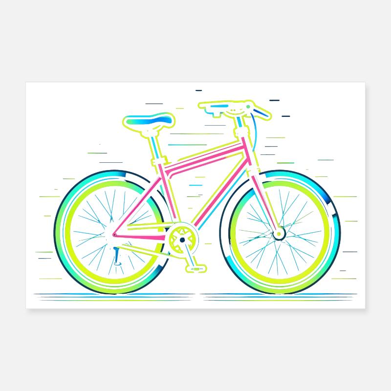 Vélo de route Retrowave - Poster 30 x 20 cm - blanc