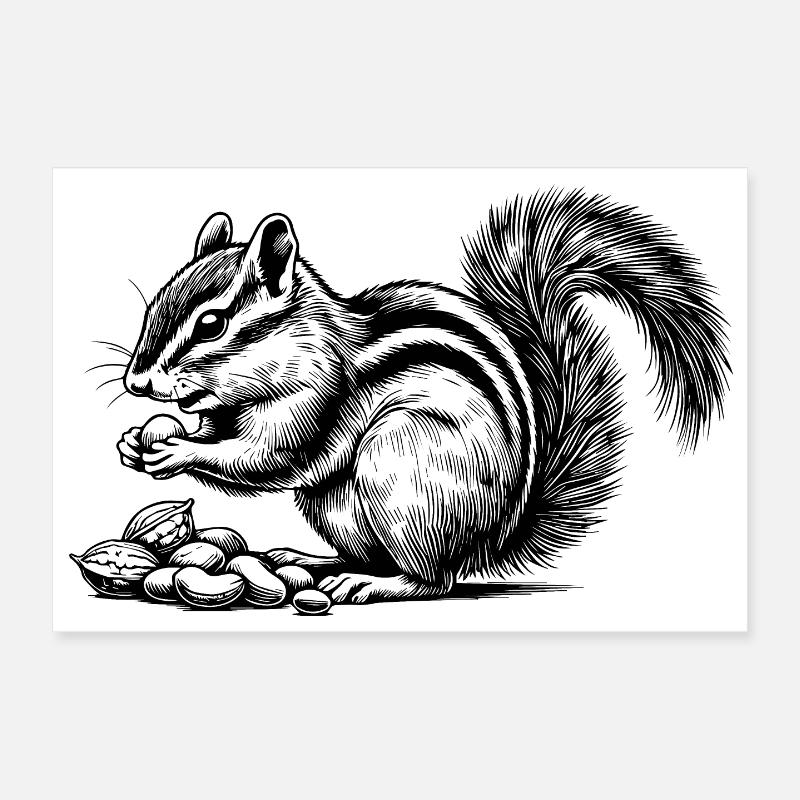 Chipmunk Poster 12" x 8" (30x20 cm)