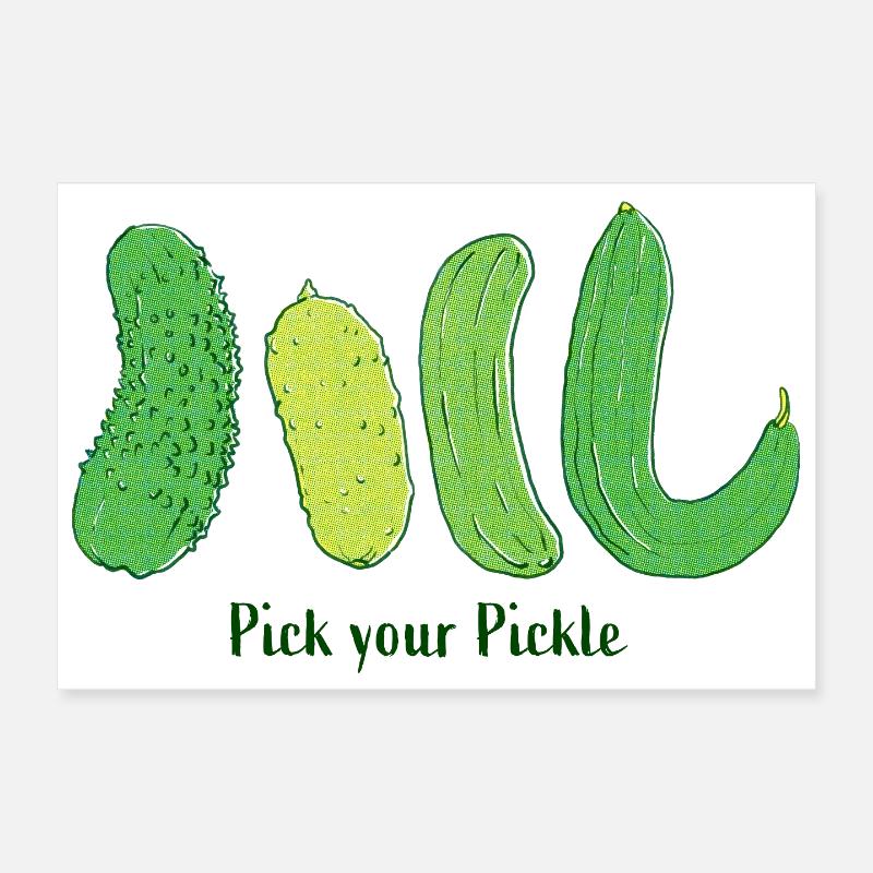 Choisissez votre cornichon : Art du concombre vert Poster 30 x 20 cm